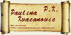 Paulina Kvačanović vizit kartica